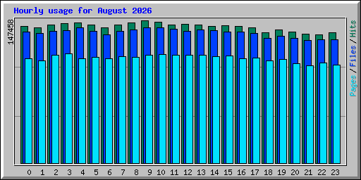 Hourly usage for August 2026